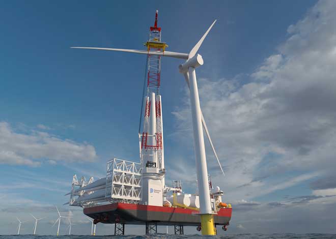 The first U.S.-based installation vessel, Dominion Wind’s Charybdis. 